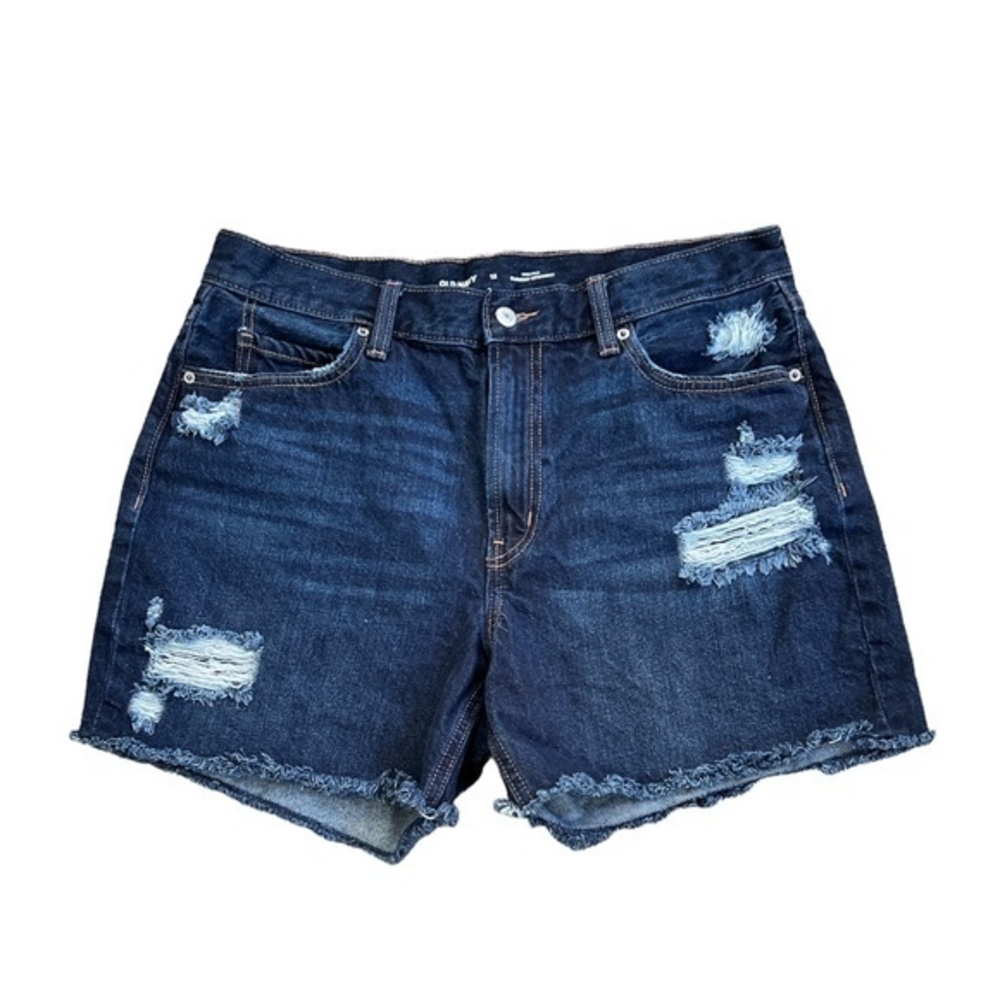 Old Navy Distressed Frayed Hem High Rise Jean Shorts‎ Sz. 12